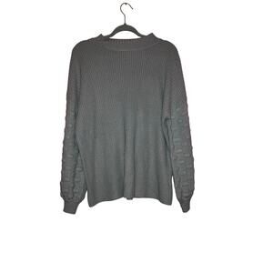 🛑 LAST CHANCE! No Brand Grey Textured Bubble Sleeve Knit Sweater Size Medium